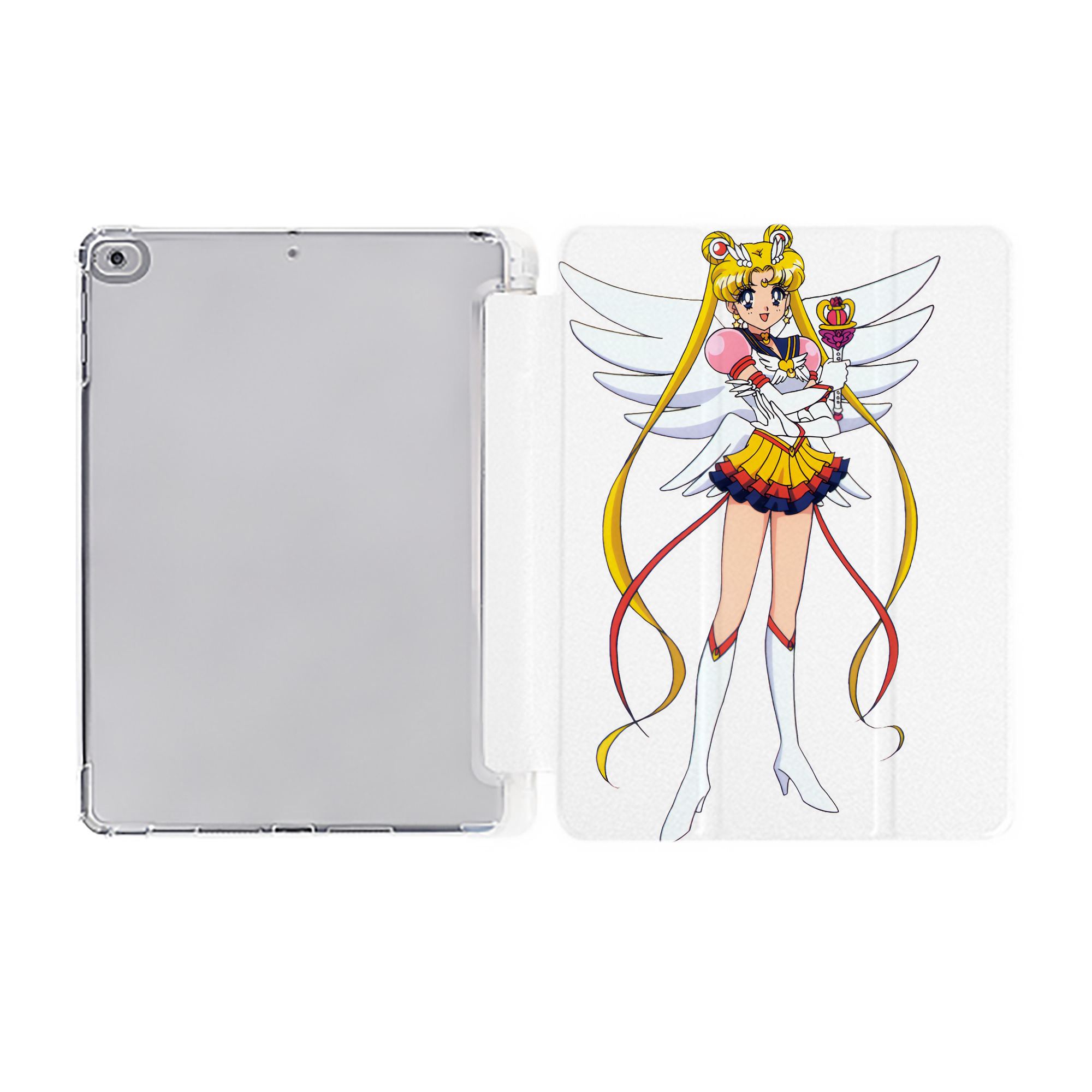 （画像用） 美少女戦士セーラームーン 月野 うさぎ つきの うさぎ Sailor Moon Tsukino Usagi IPad ケース ペン収納付き 三つ折りスタンド PUレザー×シリコン 対応機種9.5/10.5/10.9インチ